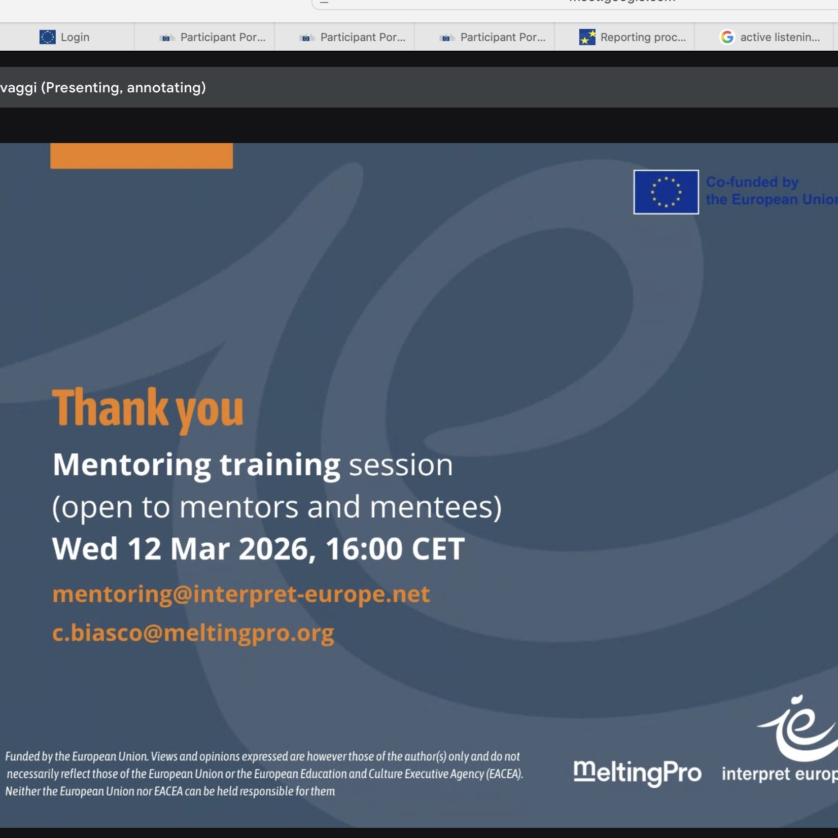 Colvine IE mentoring programme introductory meeting